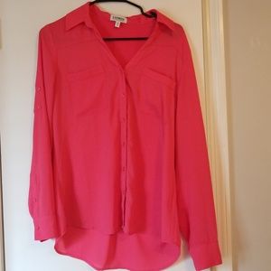 Express Portofino Coral Pink Button Down